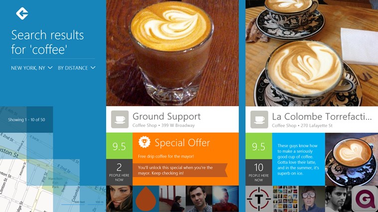 Foursquare Windows 8